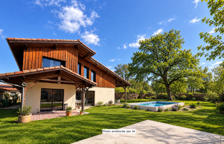Maison contemporaine avec piscine, studio et garage à vendre à Salles | Agence immobilière toutes transactions à Gujan-Mestras (33)