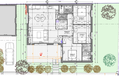 Plan Maison T4 neuve avec jardin à louer à l'année à Gujan-Mestras | Agence immobilière toutes transactions à Gujan-Mestras (33)