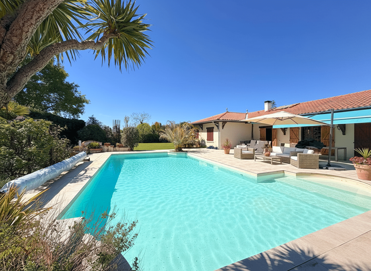 Maison T6 avec piscine et grand jardin à Gujan-Mestras | Agence immobilière toutes transactions à Gujan-Mestras (33)