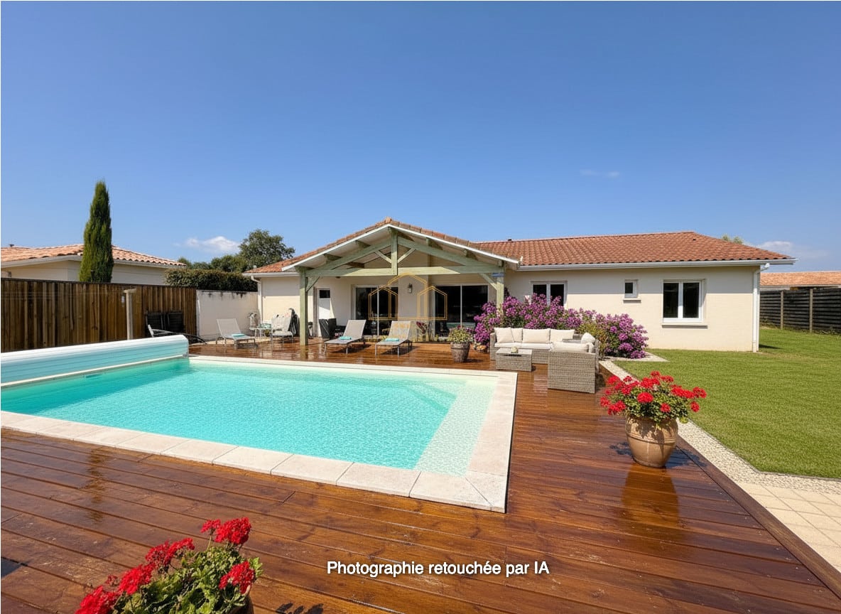 Maison T5 avec garage et piscine à vendre à Audenge | Agence immobilière toutes transactions à Gujan-Mestras (33)
